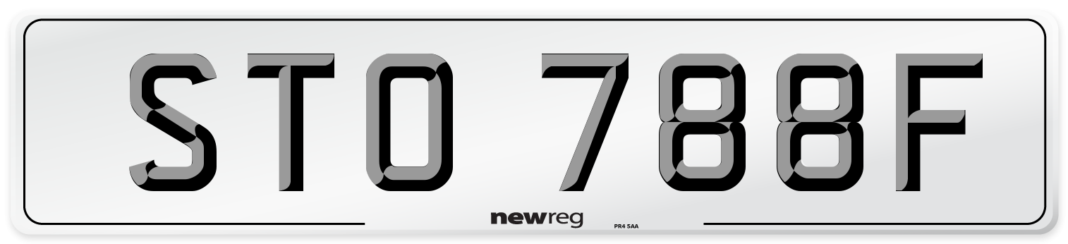 STO 788F Number Plate from New Reg